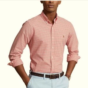 Classic Fit Gingham Oxford Long Sleeve Woven Shirt
